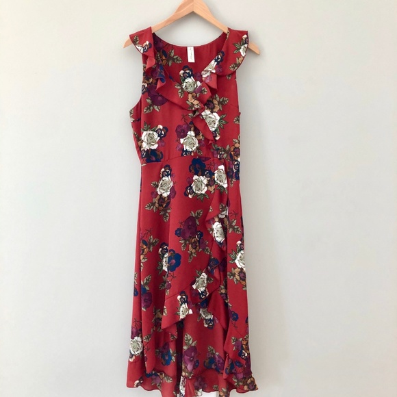 Floral High-Low Ruffle Dress - Picture 4 of 7